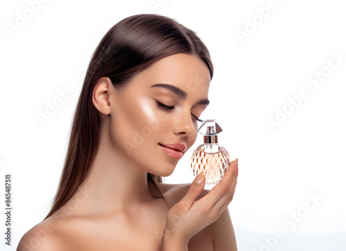 portrait of a woman is wearing perfume