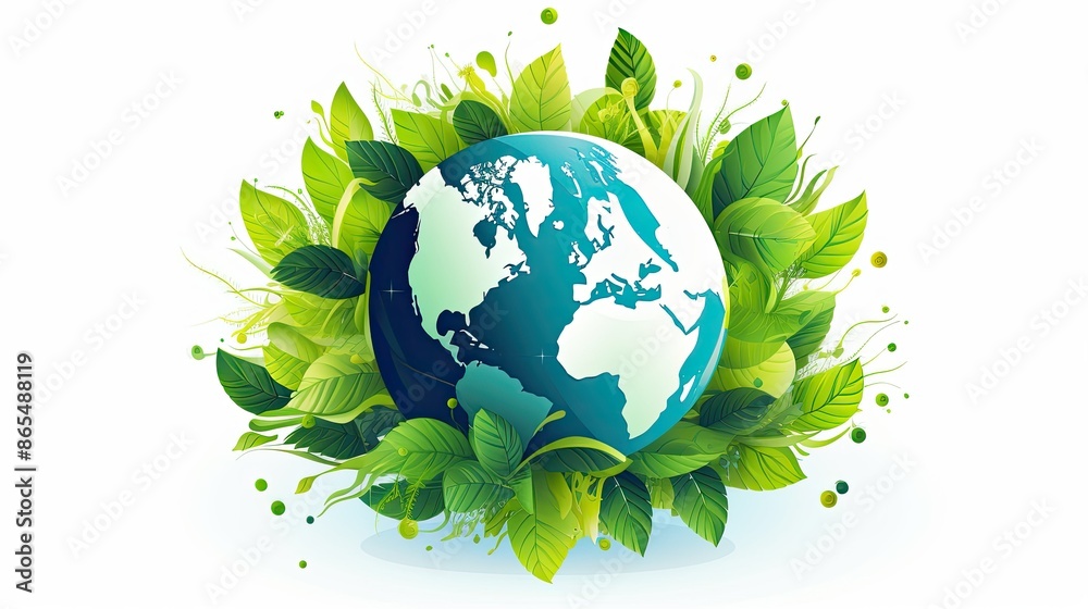 globe with leaves globe with leaves