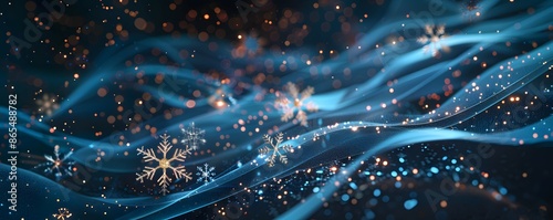 Bluechristmas background with Snowflake photo