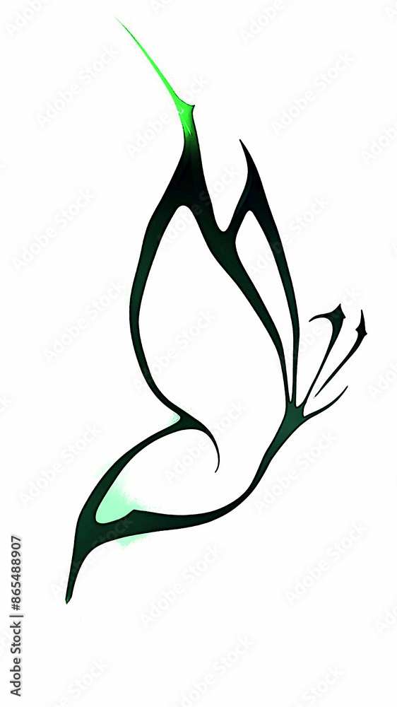 Illustration of a green butterfly on a white background - digitally rendered Illustration of a green butterfly on a white background - digitally rendered