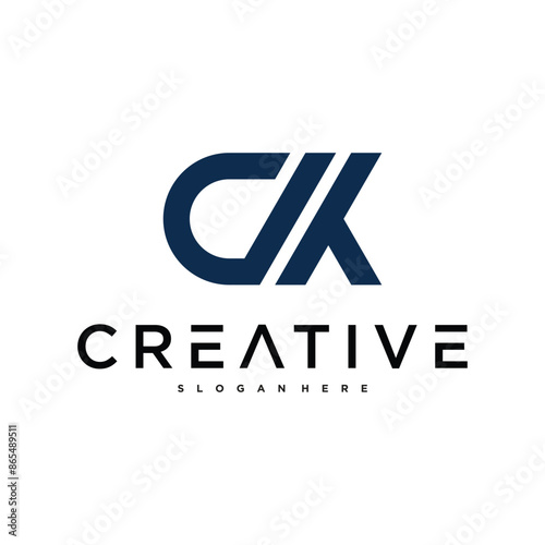 CK letter logo design with modern style. Preamium Vector