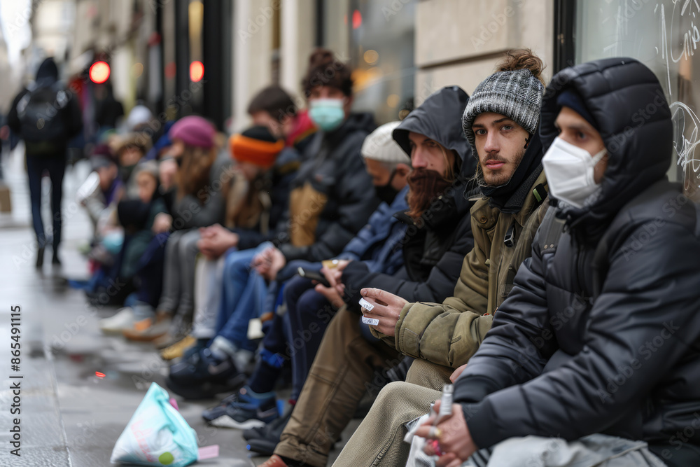 Fototapeta premium group of homeless people