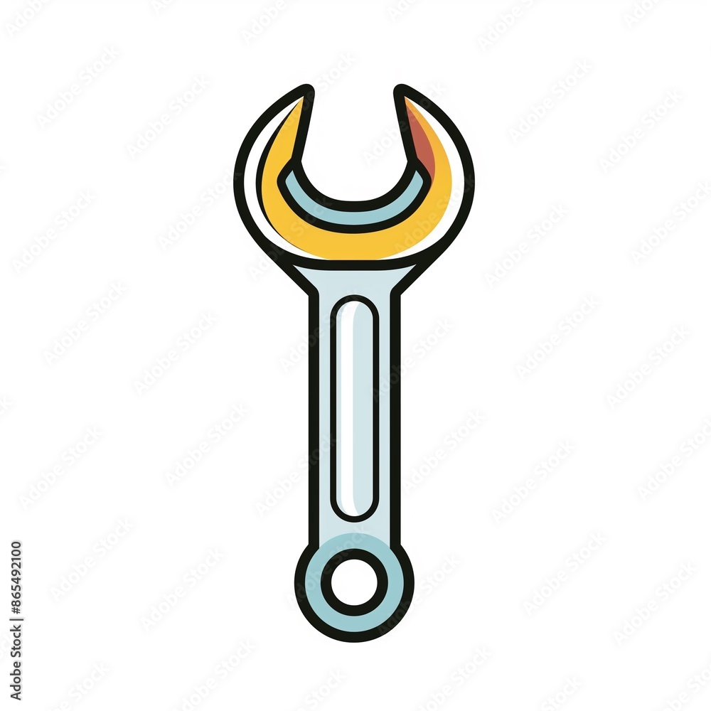 Flat design wrench icon with thick lines, ideal for tool-related content and repair service branding. Flat design wrench icon with thick lines, ideal for tool-related content and repair service branding.