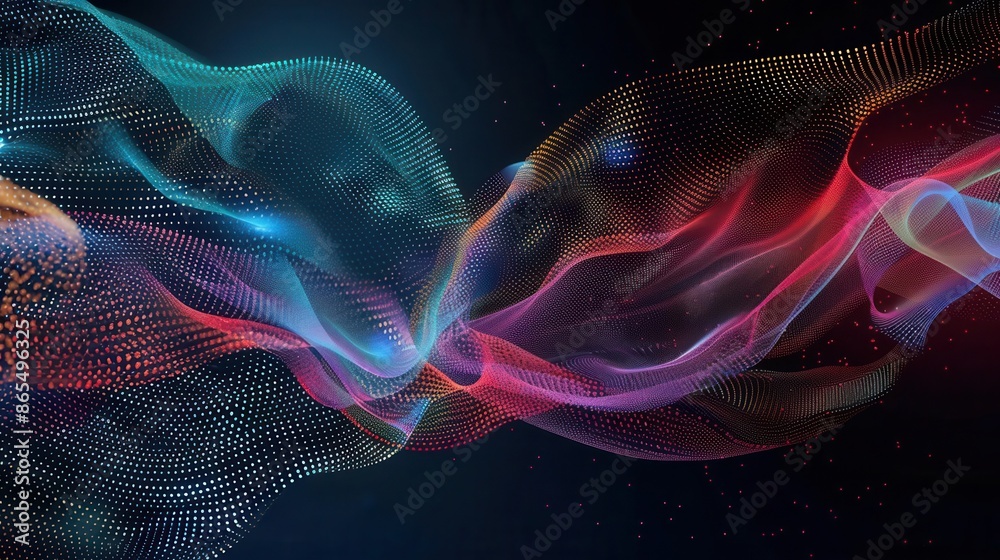Fototapeta premium Abstract glowing neon and pastel colors light and wave futuristic background