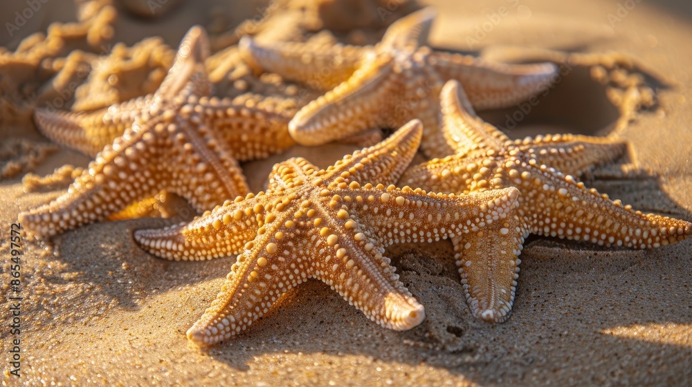 Starfish on sand. Generative AI Starfish on sand. Generative AI