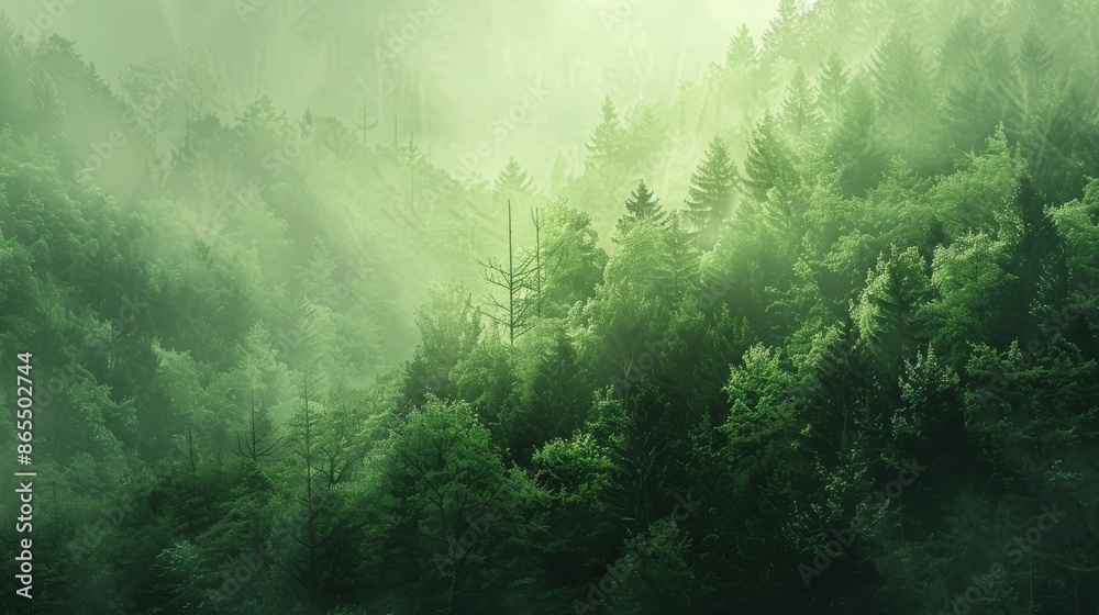 forestcovered mountainside in spring close up, focus on, copy space, lush green tones, Double exposure silhouette with Centaur hunting forestcovered mountainside in spring close up, focus on, copy space, lush green tones, Double exposure silhouette with Centaur hunting