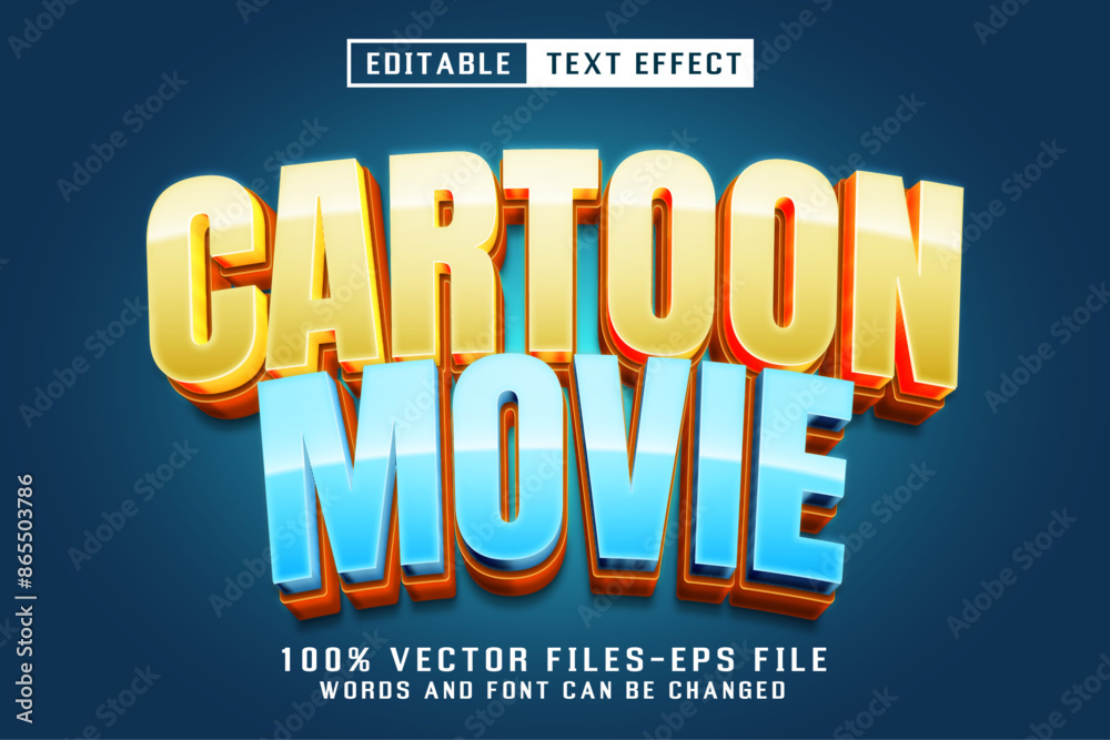 Obraz premium Cartoon Movie Editable Text Effect