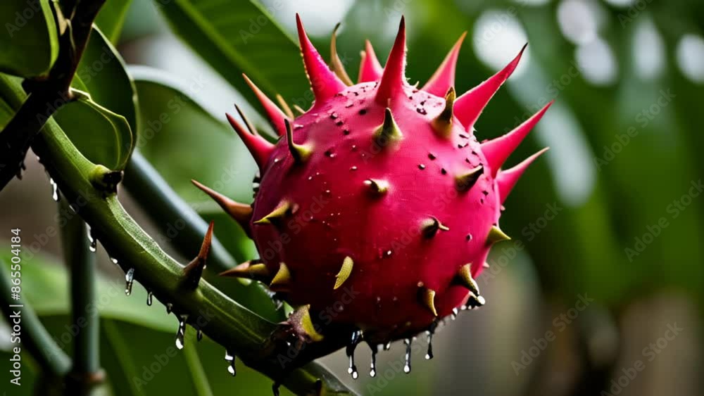  Spiky beauty  A closeup of a vibrant red fruit