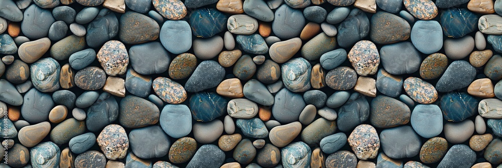 River Rocks in black, blue, beige, white and grey. Seamless or repeating pattern. River Rocks in black, blue, beige, white and grey. Seamless or repeating pattern.