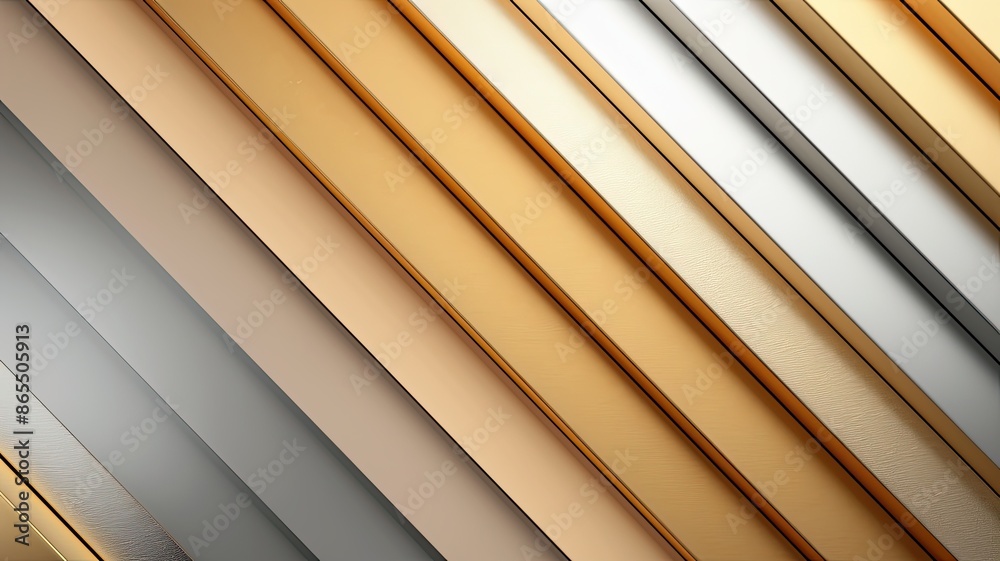 Background with shimmering metallic stripes, gold and silver, sophisticated and bright