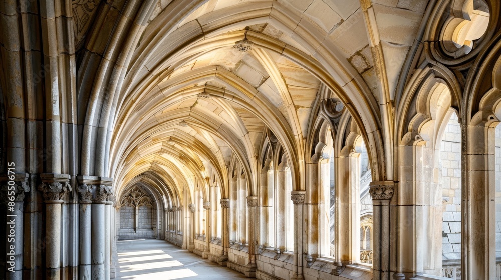 Architectural Arched Corridor of a Cathedral Architectural Arched Corridor of a Cathedral