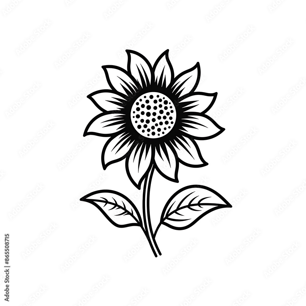 Fototapeta premium Sunflower icon. Sunflower logo isolated on white background. Vector illustration
