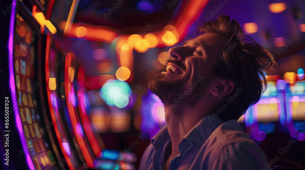 The man loves to win at the casino.