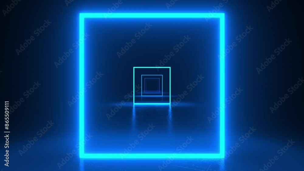 intro video Countdown timer with neon frame and vibrant digital display