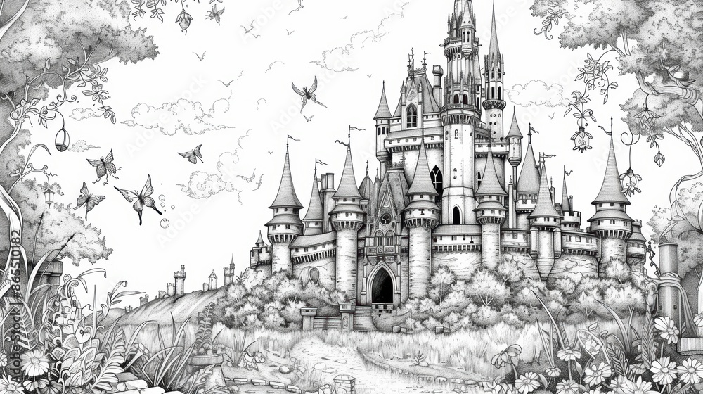 Escape into a world of fairy tales with this delightful coloring book, featuring enchanting fairies, castles, and whimsical creatures waiting to be colored and brought to life. Escape into a world of fairy tales with this delightful coloring book, featuring enchanting fairies, castles, and whimsical creatures waiting to be colored and brought to life.