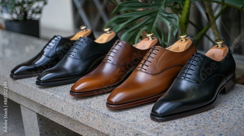 high quality leather shoes such as formal shoes or low shoes  photo