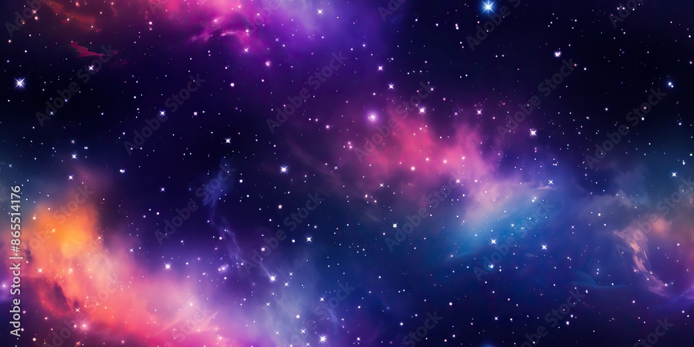 Fototapeta premium AI Generated. AI Generative. Color bright abstract space cosmic galaxy universe background with many stars decoration. Graphic Art