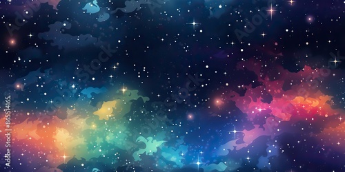 AI Generated. AI Generative. Color bright abstract space cosmic galaxy universe background with many stars decoration. Graphic Art