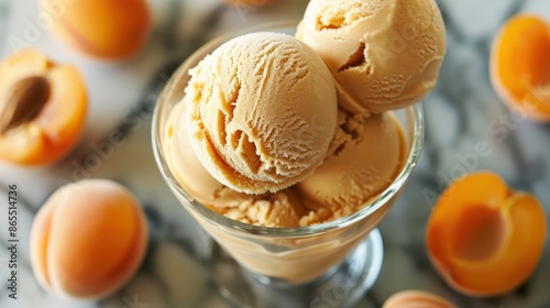 Sweet apricot ice cream photo