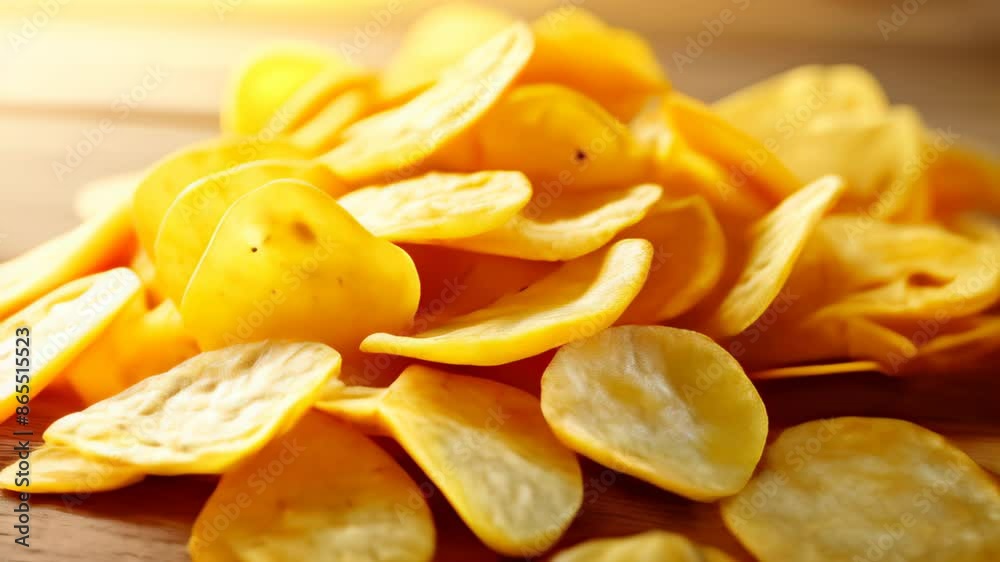  Crispy golden potato chips perfect for snacking
