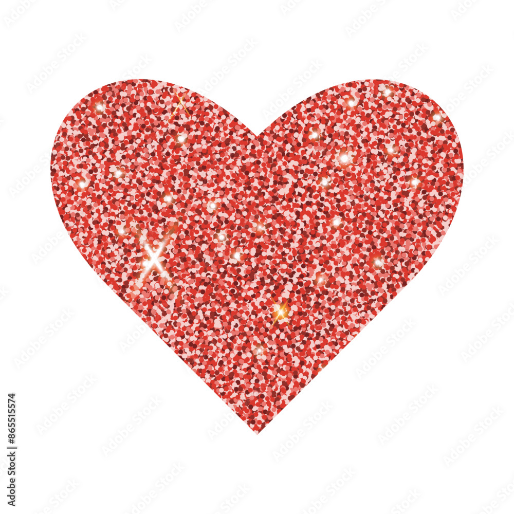 Vector glitter red heart. Gold red shiny heart. Vector glitter red heart. Gold red shiny heart.