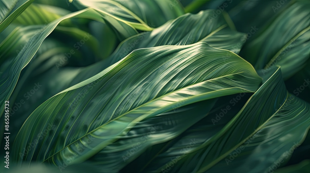 Green tropical plant close-up. Green tropical plant close-up.