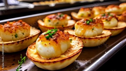 Wallpaper Mural  Deliciously baked scallops on the half shell ready to be savored Torontodigital.ca