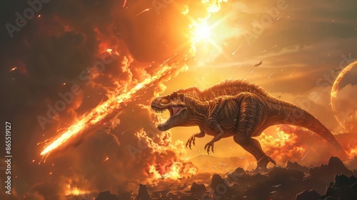 Wallpaper Mural asteroid explosion extinct dinosaurs Torontodigital.ca