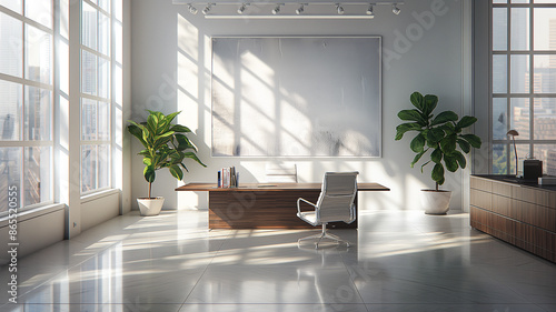 Modern interior office clean white design © Wave