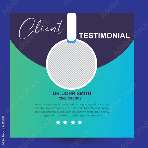 Geometric Creative Client Testimonial Vector Illustration Design