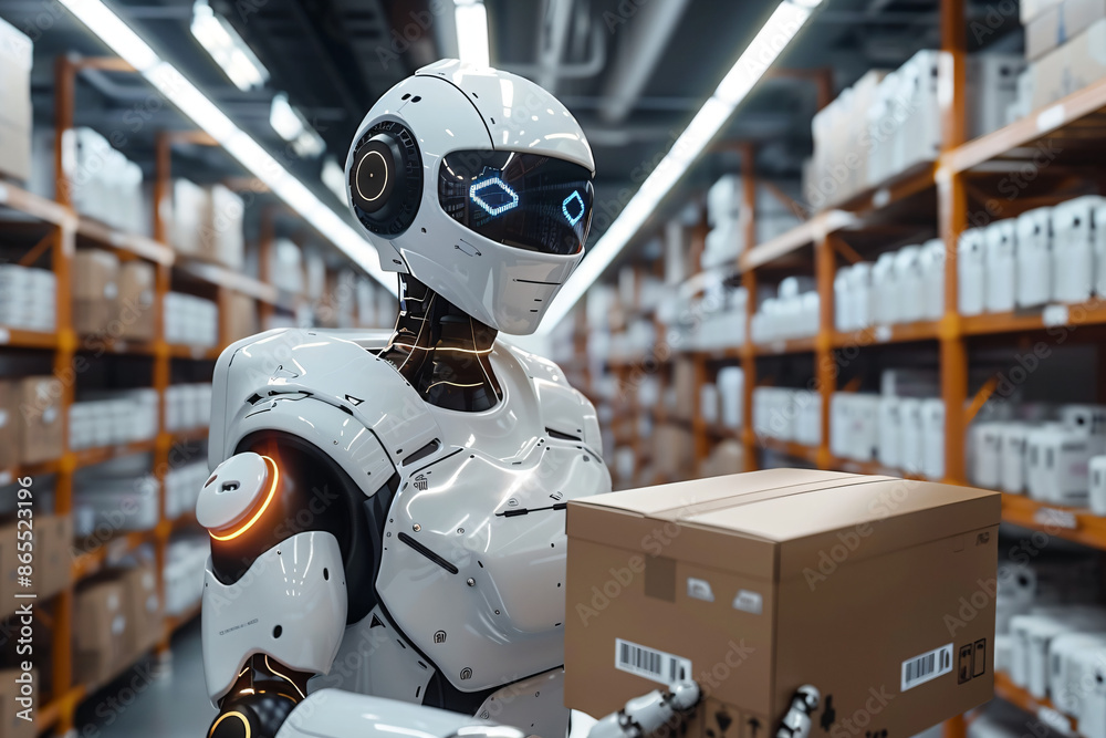 Fototapeta premium RPA Bot in Logistics