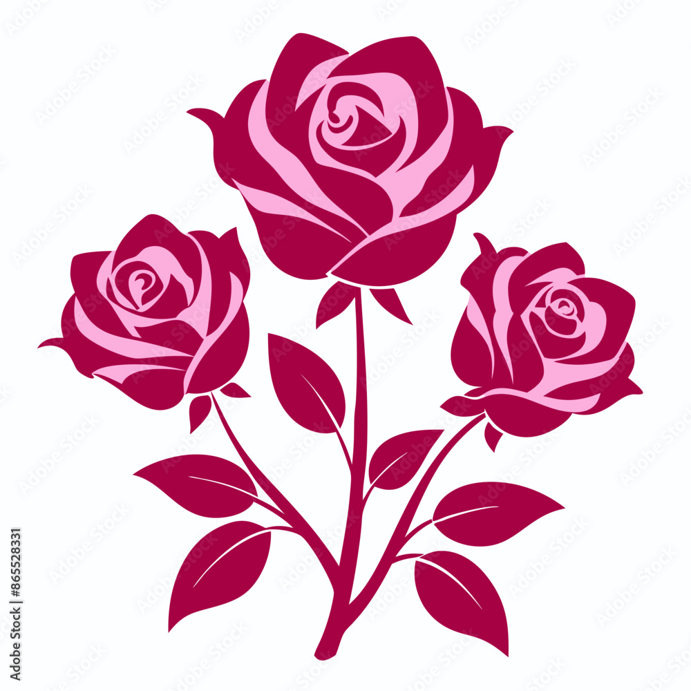 Pink rose vector silhouette Pink rose vector silhouette