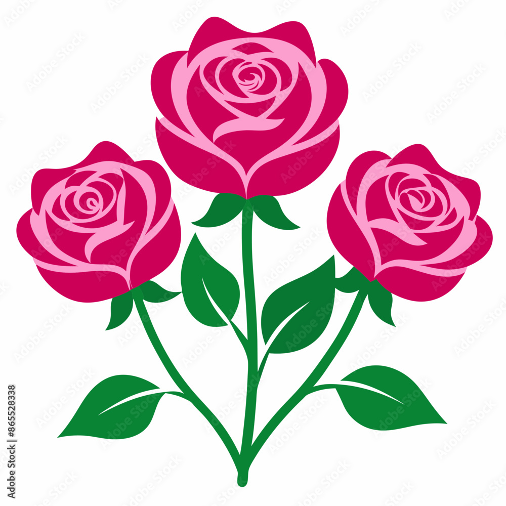 Pink rose vector silhouette Pink rose vector silhouette
