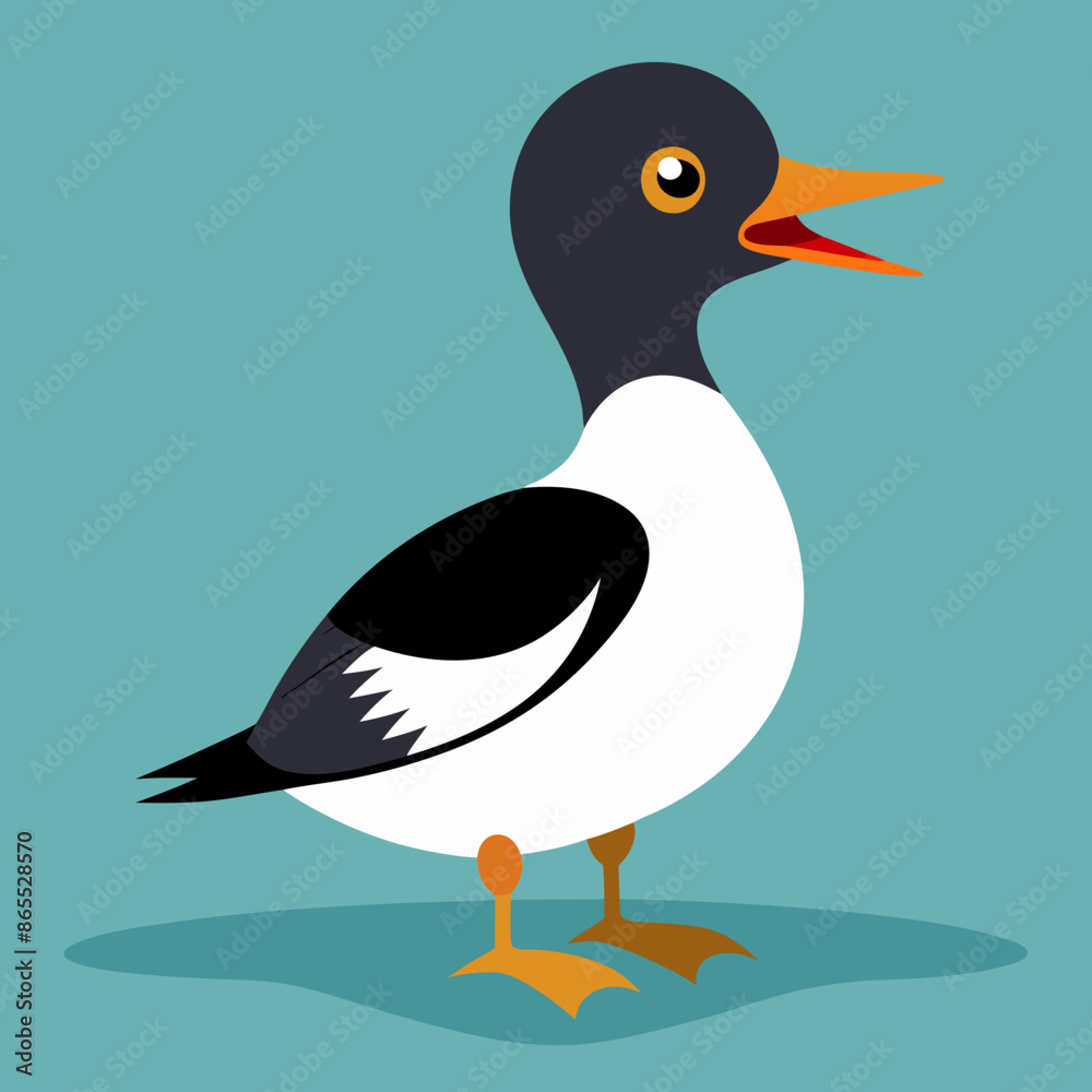 Obraz premium Goldeneye bird upset screams island vector illustration