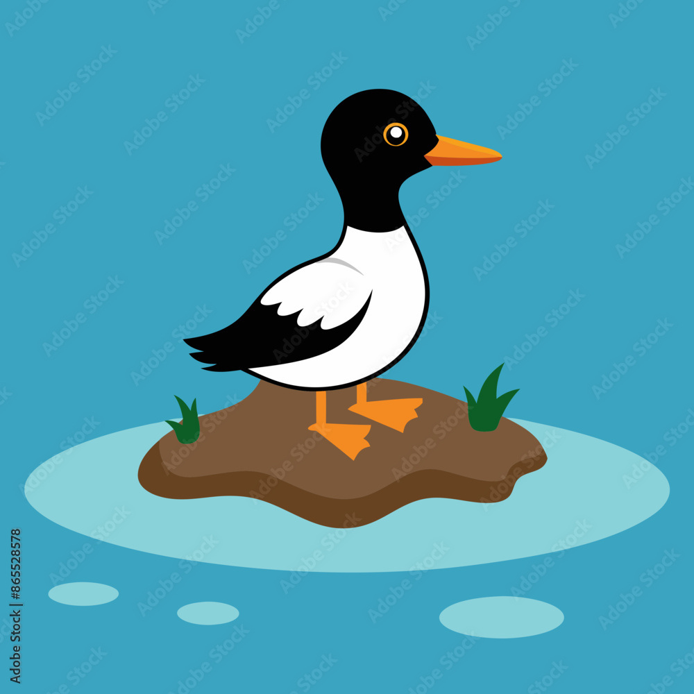 Obraz premium Goldeneye bird upset screams island vector illustration