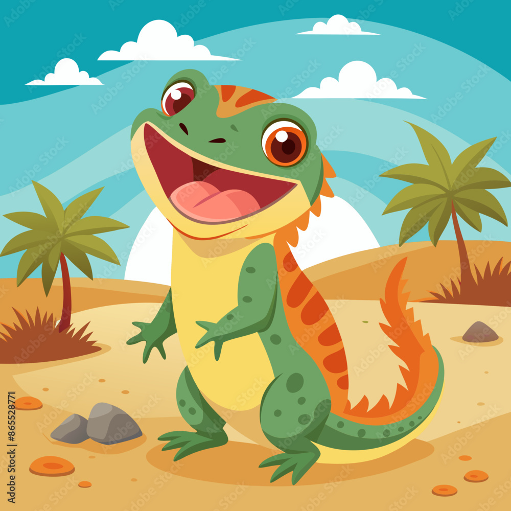 Newt lizard lost laughs beach vector illustration Newt lizard lost laughs beach vector illustration
