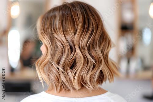 Woman receiving balayage highlights for a natural look, balayage, subtle hair color