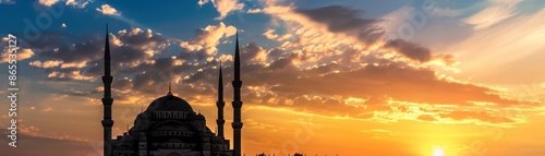 The silhouette of the mosque photo