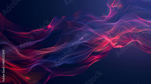 Deep navy blue, bright red, & pale pink Neon Wave Background