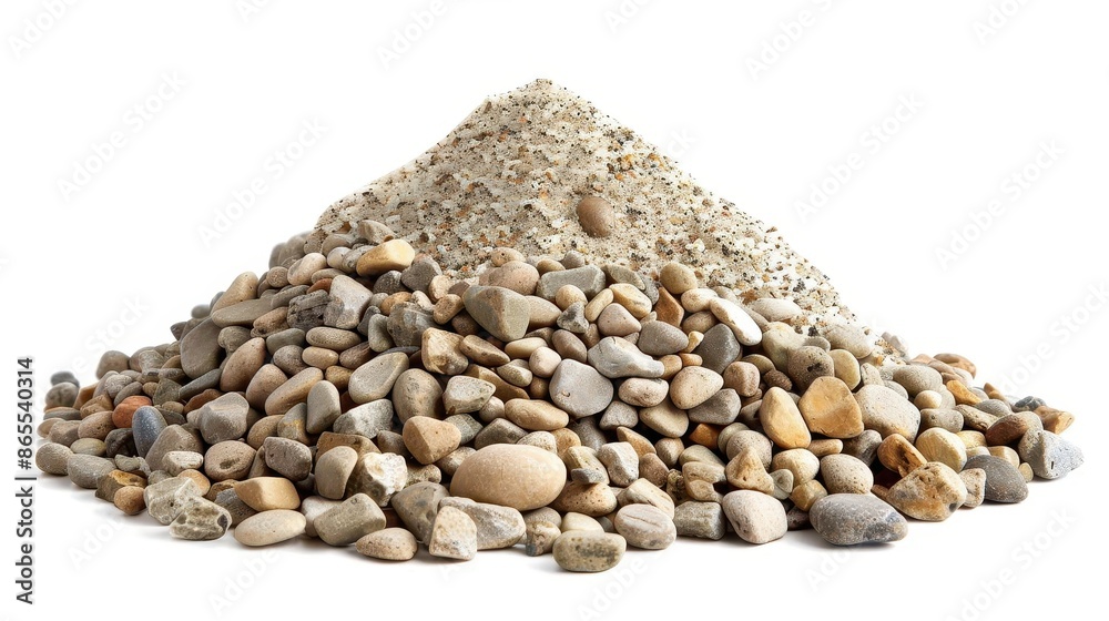 sand pile with small pebbles isolated on white background side view cutout texture photo sand pile with small pebbles isolated on white background side view cutout texture photo