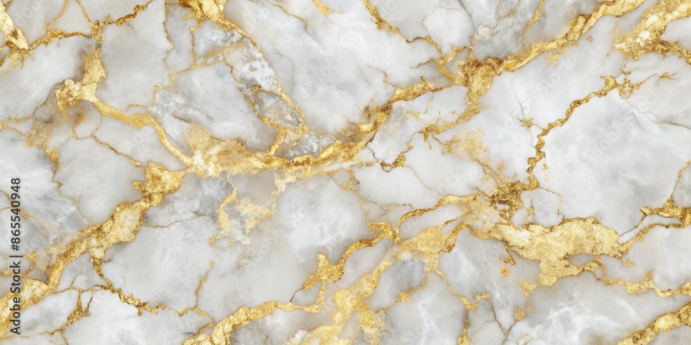 Fototapeta premium Abstract Marble Texture with Gold Veins - Seamless Pattern Background