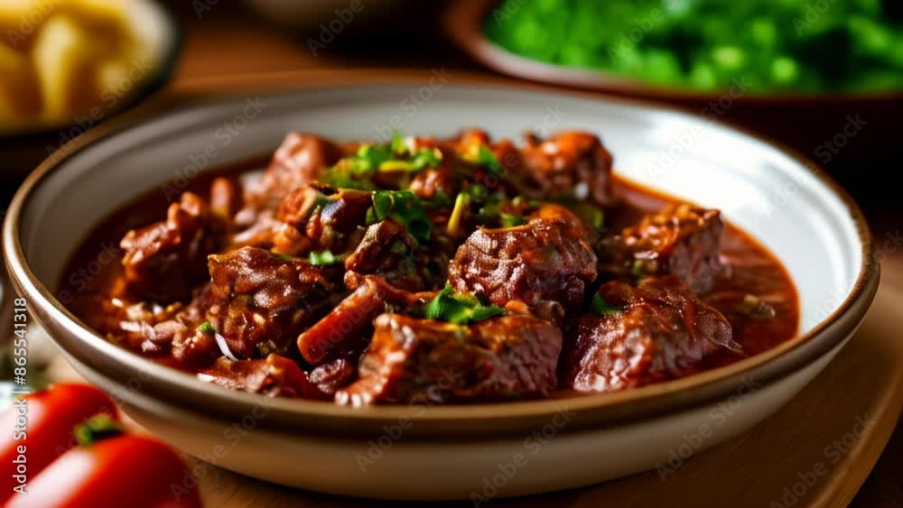 Deliciously slowcooked beef stew ready to warm your heart and soul Deliciously slowcooked beef stew ready to warm your heart and soul