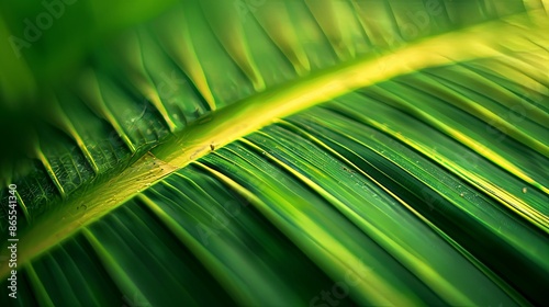 Green tropical plant close-up. 