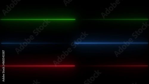 Abstract basically colorful neon lines moving background 4k animation. neon line Black background on reverse. photo