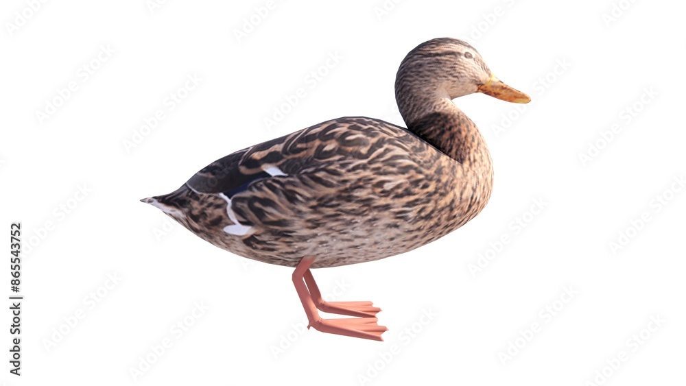 Obraz premium White background waterfowl illustration, feathered winged animal