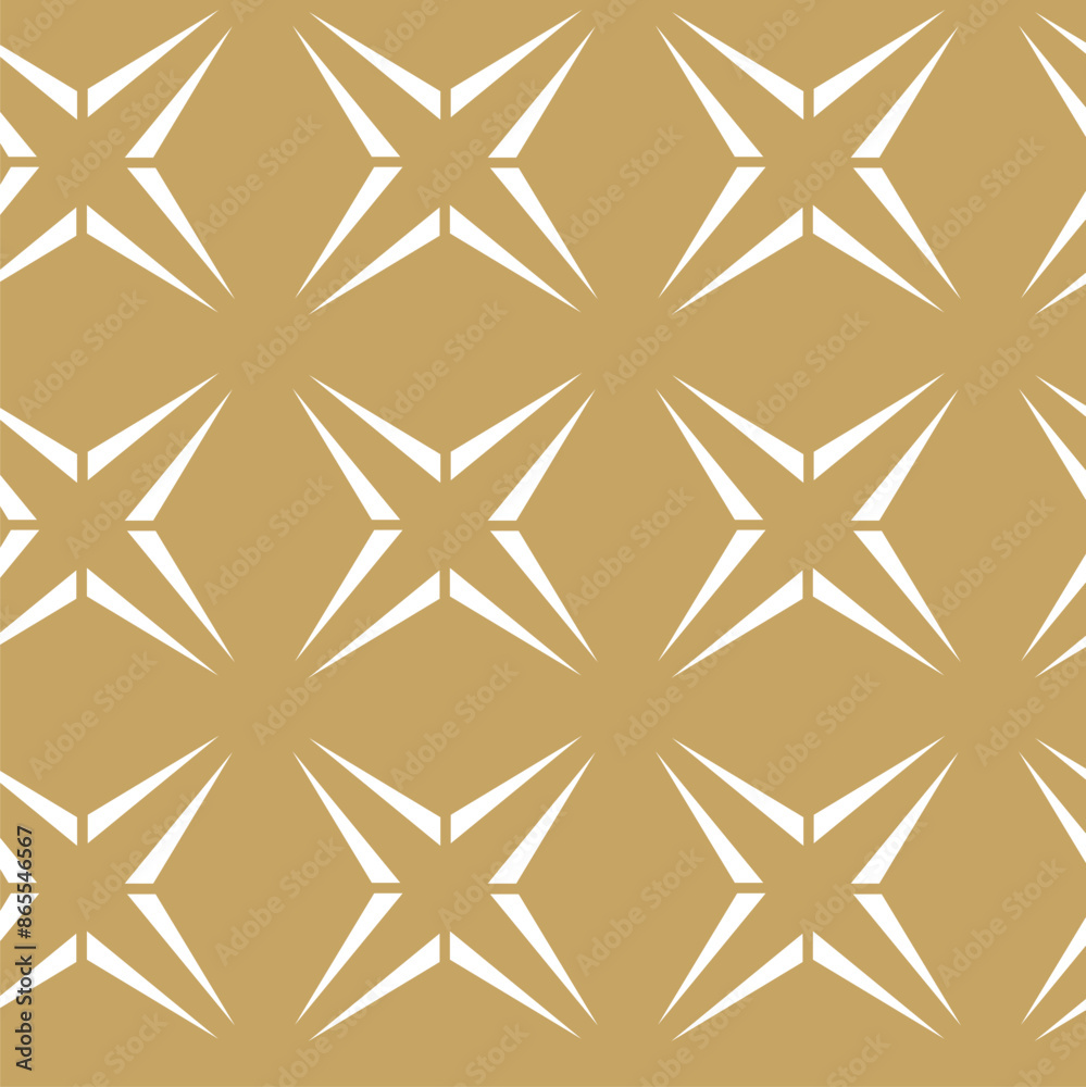 Abstract geometric pattern with stars, stripes, lines. Seamless vector background. White and gold floral ornament. Modern reticulated graphic design. Abstract geometric pattern with stars, stripes, lines. Seamless vector background. White and gold floral ornament. Modern reticulated graphic design.