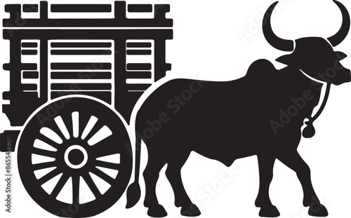 Bullock cart vector illustration