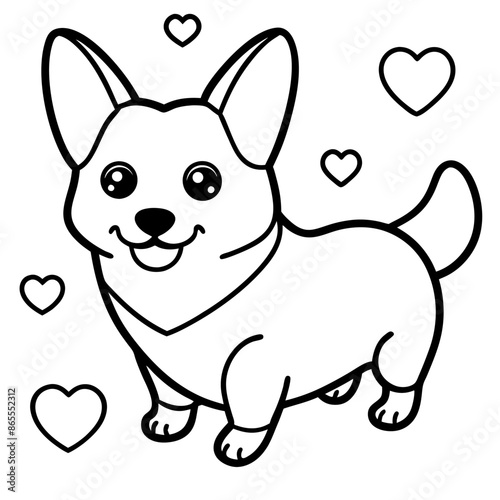 Corgi dog breed coloring page