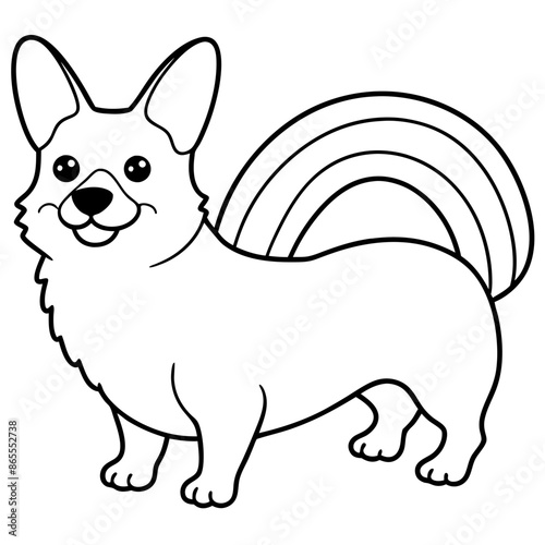 Corgi dog breed coloring page