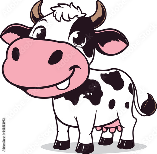 Cute Cow Cartoon Icon